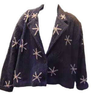 Painted Pony Women's M   Jacket/Sweater - Snowflakes and Reindeer Vtg. 90's